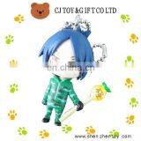 3cm Cartoon Character Plastic Keychain as Fashion Pendant