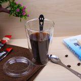 Heat Proof High Borosilicate Double Wall Glass Cup Tumbler Cups With Lid for Tea and Coffee Drinking thumbnail-3