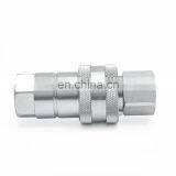 Hot Sale ISO7241-A 1/2 Inch NPT Thread Skid Steer Flat Face Hydraulic Quick Connect Couplers Couplings Set thumbnail-4