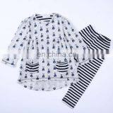American Children Set Match Ruffle Pants High Quality Cotton Clothes Western Teen Girl Boutique Outfit thumbnail-1