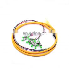 12 color SM SC 0.9mm 12 fiber budle pigtail G657A  G.652D SC/APC UPC fiber pigtail PVC LSZH