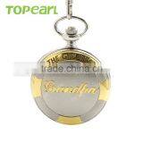 THE GREATEST Grandpa Silver Golden Pocket Quartz Watch Chain Full Hunter LPW05 thumbnail-1