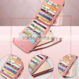 Ladies Woven Sheep Skin Leather Wallet With Zipper Genuine Leather Long Wallet for Women thumbnail-2