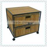 Wheeled Bamboo 2 Drawer Storage Unit