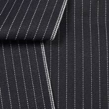 13oz Blue and White Striped Black Weft Right Twill Best Raw Denim Fabric 32/33 