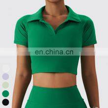 High Quality Women Clothing Quick Dry Fitness Tops Custom Sports Wear Short Sleeve Golf Shirts Tennis Polo Shirt For Women thumbnail-1