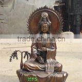 Bronze Sitting Guanyin With Bottle Sculpture