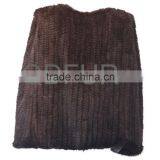 QD80559 Natural Black Brown Knitted Mink Fur Long Shawl and Cape White Color Customized thumbnail-6