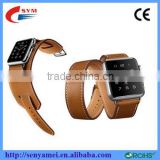 New arrival Genuine Leather Band Double Tour Bracelet Leather watchband for Apple Watch 38mm and 42mm