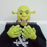 Adults Shrek Fancy Dress Costume Latex Mask with Gloves