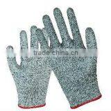 Grey UHMW PE FIBER knitted Cut Resistant gloves