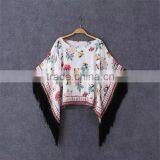 Customaize Elegant Design Sleeves With Tassel Ladies Tunic Top Wholesale thumbnail-1