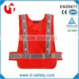 16pcs high visibility reflective led safety light vest jacket