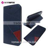 Guangzhou Manufacturer Slim Dual Color Leather Flip Cover Wallet Case for Apple Iphone 6 4.7 Inc With Credit Card Slot thumbnail-2