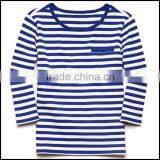 100% Cotton Kids Long Sleeve Stripe t Shirt With Round Neck Accept OEM thumbnail-4