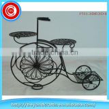 Antique bicycle shape outdoor wrought iron plant stand