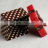 Environmental Packing Box With Coffee Color Round Point Printing and Silk Band Flower Tie for Presents to Lovers, Friends thumbnail-4