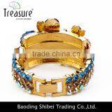 Dubai Handmade Gold Rhinestone Mosaic Ethnic Bracelet Bangle on Sale in 2016 New Year thumbnail-3