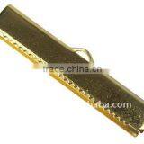 Brass Ribbon Ends, Golden Color, Unplated, 5x30mm, Hole: 2mm.(EC727-C)