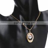 18k Gold Filled Jewelry Austrian Crystal Rhinestone Pendant Necklace With Zircon Stone thumbnail-4