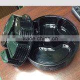 NEW Arrival Round 4-compartment Black Plastic Disposable Lunch Box Meal Prep Food Container thumbnail-2