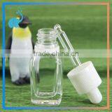 empty clear glass bottles for e-liquid with childproof tamper evident dropper caps