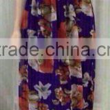 [FFD0048] Ladies ruffle trim overlay spaghetti strap floral maxi dress