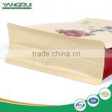 Customized Kraft Paper Bag Food Grade Flat Bottom Snack Pouch Zipper Lock Bag thumbnail-4