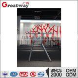 Glass Top Metal Frame Dining Table Metal Pole and Base Steel Table Legs thumbnail-1