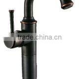 Vintage Bathroom Vessel Sink Faucet Oil Rubbed Bronze Single Handle Single Hole Lavatory Basin Faucets Mixer Valve Control With thumbnail-1