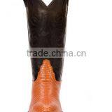 Black Cognac Fancy Stitched Manmade Shaft Leather Lizard Printed Western Cowboy Boots thumbnail-5