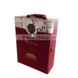 The Latest Design Luxury High Quality Wooden Wine Box for Two Bottles With Leather Surface