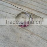 falak gems Pink stone ring sterling silver two ring 925 silver pink ring vintage ring