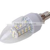 3w 250lm Plastic E14 Led Candle Light, 360 Beam Transparent Glass Cover