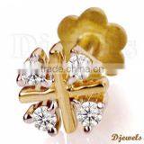 Diamond Nose Pins, Diamond Jewelry, Gold Nose Pins thumbnail-1