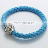 Mixed Colorful Customized Braided Leather Bracelet , Magnetic Buckle Leather Bracelet thumbnail-6