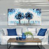 Hot Selling New Designs Modern Abstract Blue Tree Canvas Painting thumbnail-2