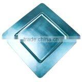 Silver Cheap Plastic Square Charger Plate Decorative Gilded Dry Fruit Tray/square Sliver Charger Plates thumbnail-2