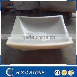 Good Pricce White Marble Rectangular Shape Bathroom Sink thumbnail-1