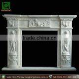Freestanding Marble Statue Electric Fireplace Mantel thumbnail-1