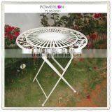 Lovely Light Weight Folding Wrought Iron Antirust Metal Antique White Outdoor Decorative Garden Furniture thumbnail-2