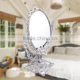 Plastic Frame Heart-shaped Double Sides Mirror High Quality Free Standing Table /desktop Mirror thumbnail-3