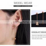 Latest Simple Stainless Steel Design Rose Gold Long Earrings Women Jewelry thumbnail-6