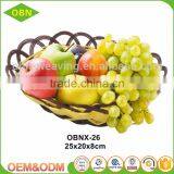 Fancy Modern Design Handmade Flat Oval Woven PP Plastic Fruit Basket thumbnail-1