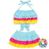 Toddler Girls Summer Beachwear Swimsuit Ruffle Tie Back Bikini Swimwear thumbnail-2