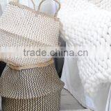 Handmade Home Decor Zigzag Belly Seagrass Basket thumbnail-4