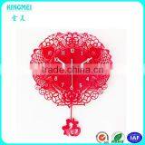 Custom Distinctive Red Acrylic Wall Clock With Animal Pattern thumbnail-3