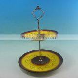 BIG CERAMIC FRUIT PLATE WITH IRON STAND