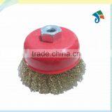 Red Brass Wire Crimped Wire Steel Wire Cup Brush thumbnail-3