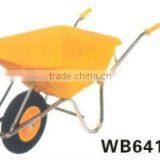 GERDEN WHEEL BARROW WB6414C QINGDAO WHEEL BARROW GALVANIZE HANDLE PLASTIC TRAY PNEUMATIC WHEEL thumbnail-1